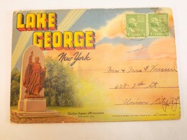 Vintage 1938 Postcard LEPORELLO Booklet Lake George New York Stamped - £7.73 GBP