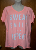 NWT Womens Peach Sweat Smile Repeat Ideology Short Sleeve Shirt XXL - £8.78 GBP