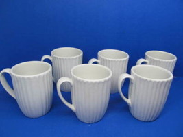 Dansk Vesi White 4 1/4&quot; Tall Mugs Bundle of 6 discontinued 2001 - $52.98
