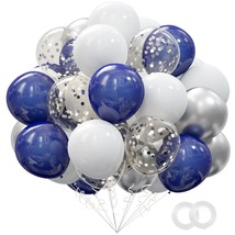 - 12 Inches Silver Blue Party Decoration Balloons For Baby Shower Birthday Weddi - £13.31 GBP