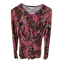 TRINA TURK SHIRT WOMENS Small Pullover Gathered Knot Long Sleeve - $201.97 MXN
