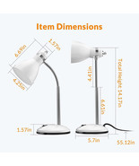 LEPOWER Metal Desk Lamp Adjustable Goose Neck Desktop - White  14&quot; Tall - $36.85 CAD