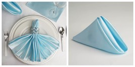 20x20&quot; 10 LIGHT BLUE Silky SATIN Wedding NAPKINS Party Table Linens Cate... - $30.99