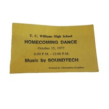 TC Williams High School Alexandria VA October 15, 1977 Homecoming Dance - $27.25 CAD