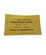 TC Williams High School Alexandria VA October 15, 1977 Homecoming Dance - $27.26 CAD
