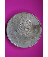 1950 Mexico 5 Pesos Silver Coin .72 Fine Guaranteed Authentic High Grade... - $189.99