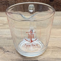 Vintage Anchor Hocking Glass 1-Cup Measuring Cup LARGE ANCHOR Red Lettering - $16.80