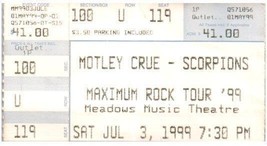 Vintage Mötley Crüe Il Scorpions Ticket Stub Luglio 3 1999 Hartford Connecticut - £36.06 GBP