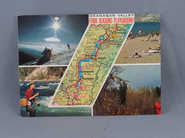 Vintage Postcard - Okanagan Valley Map Seasonal Activities - Traveltime  - $20.53 CAD