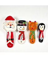 Sleigh Bell Bistro Christmas Measuring Spoon Set Santa Rudolph Snowman 4pc - $9.90