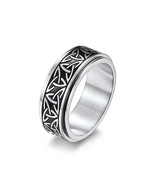 Men&#39;s Women&#39;s Irish Celtic Trinity Knot Ring Band Stainless Steel Jewelr... - £8.64 GBP