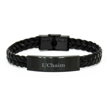 L&#39;Chaim Braided Vegan Leather Bracelet  To Life Gift  for celebrations of Life - $18.51