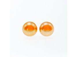 Sterling Silver Orange Pearls Stud Earrings - $22.93
