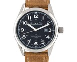 Longitude Zero RAILROAD APPROVED Stainless Steel Watch Brown Leather - £153.02 GBP