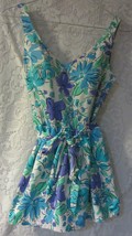 Vintage Maxine of Hollywood blue floral swimsuit size 14 - $25.32