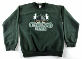 Vintage Cleveland State Vikings Sweatshirt Green - Gildan Size Small - £19.77 GBP