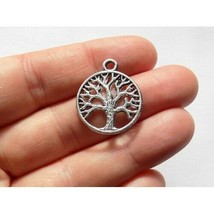 Small Metallic Tree of Life Charm Finding Pendant 6 pcs for Jewellery &amp; Crafts - £1.97 GBP