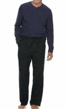 Mens Pajamas Croft &amp; Barrow 2 Pc Henley Top &amp; Pants Knit Flannel Winter-... - £20.87 GBP