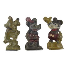 Vtg Disney Mickey Minnie Mouse Goofy Metal/Lead Figures 1933 Allied Toys - $16.82