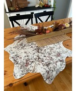 Calfskin Table Runner/ Floral Calfskin Acid Washed - Average Size: 41 in... - $98.01