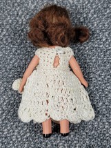 VTG Nancy Ann Story Book Doll Bisque Brunette Painted Crochet Dress Figure 40s - $12.75