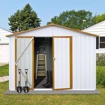 6Ft X 8Ft Metal Outdoor Garden Shed, Anti-Corrosion Utility Storage Shed Tool Ho - £395.56 GBP