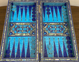 Handmade, Wooden Backgammon Board, Wood Chess Board, Mother of Pearl Inlay (17") - $1,496.40