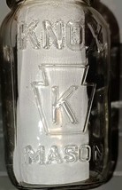 Vintage Knox Mason Quart Square Clear Glass Fruit Jar NO Lid K in Keystone - $186.39 MXN