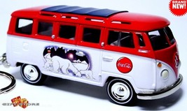 Htf Rare Key Chain Vw Volkswagen Bus Coca Cola Arctic Bear Ragtop Great Gift - £39.15 GBP