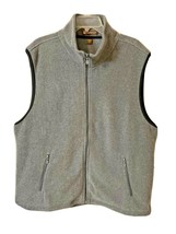 Harriton Men&#39;s Vest Full Zip Front Pockets Fleece Gray Collared Size XL ... - $19.88