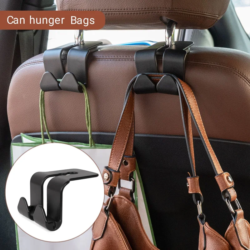Car Rear Seat Hook Double Head Hanger Car Interior Parts Bag Storage Headrest - £10.32 GBP+