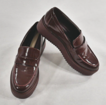Franco Sarto Mahogany Brown L-Harper Loafers Vegan Platform Shoes Women&#39;... - £47.06 GBP