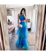 Summer Vacation Casual Sleeveless Top and Sweet Printed Ruffles Cake Lon... - €89,10 EUR Summer Vacation Casual Sleeveless Top and Sweet Printed Ruffles Cake Lon... - €89,10 EUR