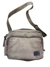 Manjianghong Canvas MESSENGER BAG Tablet Laptop Pockets Brown Retro EUC - $19.79