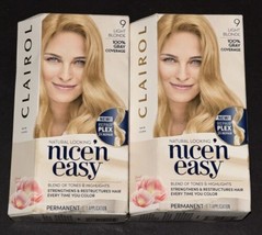 2x Clairol Nice&#39;nEasy - Light Blonde #9 - Permanent Hair Color New Sealed - $19.79