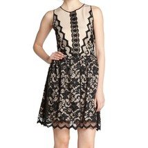 Wyatt Black Stretch Lace and Nude Silk Skirt Dress size L NWT MSRP $260 - £59.50 GBP