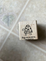 Stampin&#39; Up! Bug Me Anytime Ladybug Rubber Stamp 2007 Pun Wood Mount - £7.32 GBP