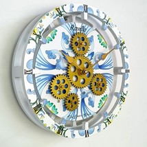 Italy line Desk-Wall Clock 10 inches with real moving gears RAVELLO - $49.99