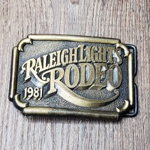 Vintage 1981 Raleigh Lights Rodeo Western Cowboy Metal Belt Buckle - £6.96 GBP