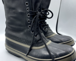 Sorel Men Boots Size 9 Black Winter Waterproof Insulated Snow Boots B60 - $63.57