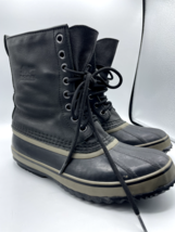 Sorel Men Boots Size 9 Black Winter Waterproof Insulated Snow Boots B60 - £49.99 GBP