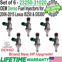 NEW OEM 6Pcs Denso HP Upgrade Fuel Injectors for 2006-2015 Lexus 2.5L &amp; 3.0L V6 - £576.48 GBP