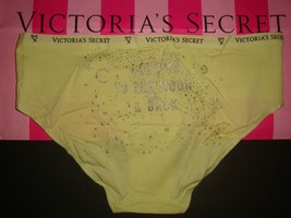NEW VICTORIA&#39;S SECRET HIPHUGGER PANTY LOVE ME TO THE MOON &amp; BACK YELLOW ... - £10.16 GBP