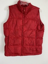 Eddie Bauer Womens Vest Medium Premium Quality Goose Down Red Zip up  - £27.27 GBP