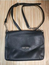 Nine West Black Crossbody part chain Small purse Bag Rare HTF - $28.65