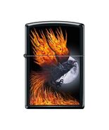 Zippo Lighter - Flaming Raven Black Matte - 854065 - $32.06