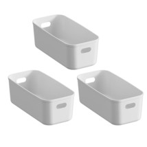 White Plastic Bins / Storage Organizers - Pantry Baskets, Bins For Shelves, Orga - $30.99