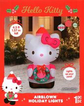 HELLO KITTY 886325 HELLO KITTY W/WREATH CHRISTMAS AIRBLOWN INFLATABLE 4.... - $32.98