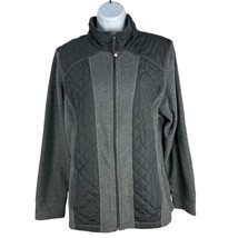 Style &amp; Co. Womens Quilted Jacket Large Gray Polyester Full-Zip Design - $23.03