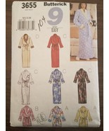 BUTTERICK #3655 - LADIES ( 9 EASY STYLE ) SHAWL COLLAR ROBE PATTERN XSM-... - $178.21 MXN